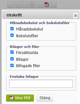 Dialogrutan Utskrift på Adderats internsidor